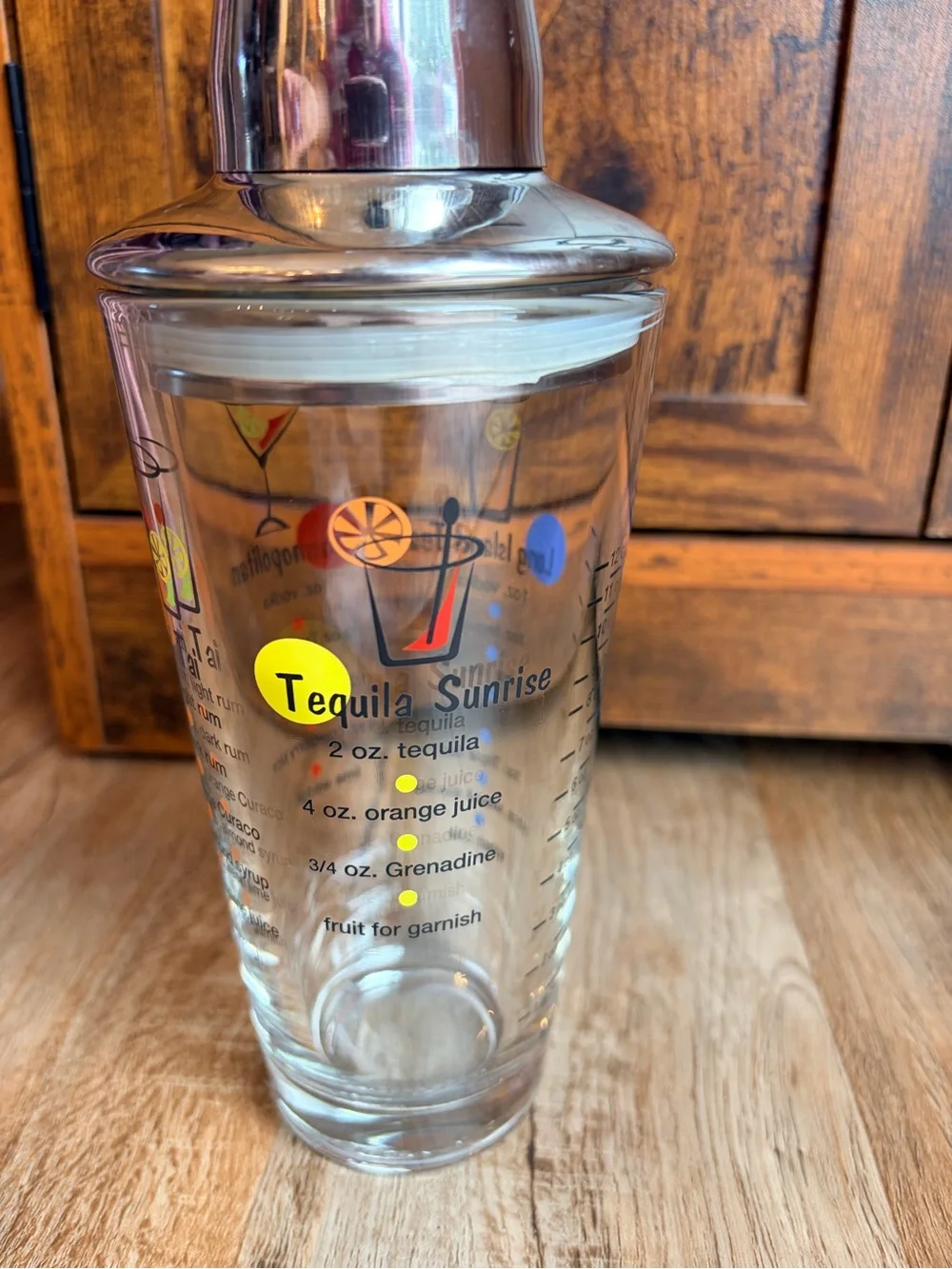 Stainless Steel-Topped Glass Cocktail Shaker - Clear/Metal